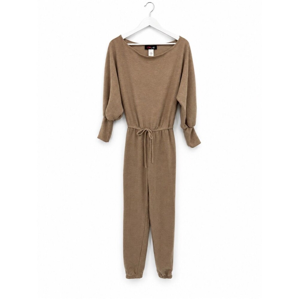 Inc Y2k Brown One Piece Jumpsuit Cozy Soft Lounge Size Small Made in USA